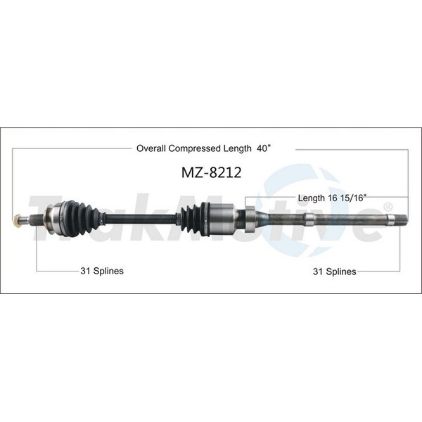Surtrack Axle Cv Axle Shaft, Mz-8212 MZ-8212 - main